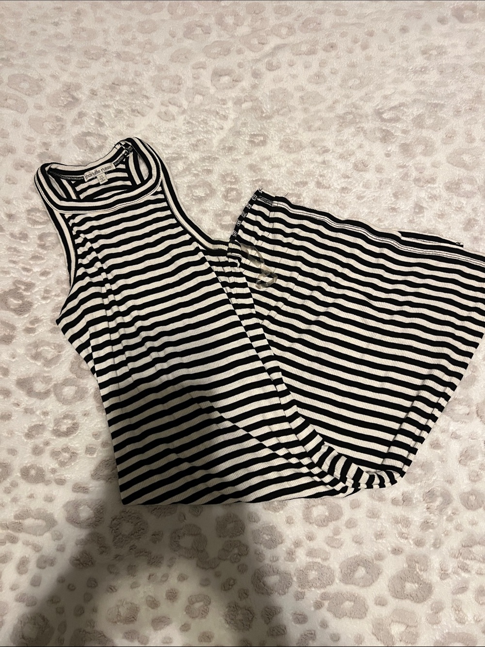 Charlotte Russe Black & White Striped Midi Dress